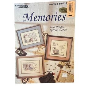 Leisure Arts Cross Stitch Leaflet 667 Memories Four Designs By Pam McKee VTG